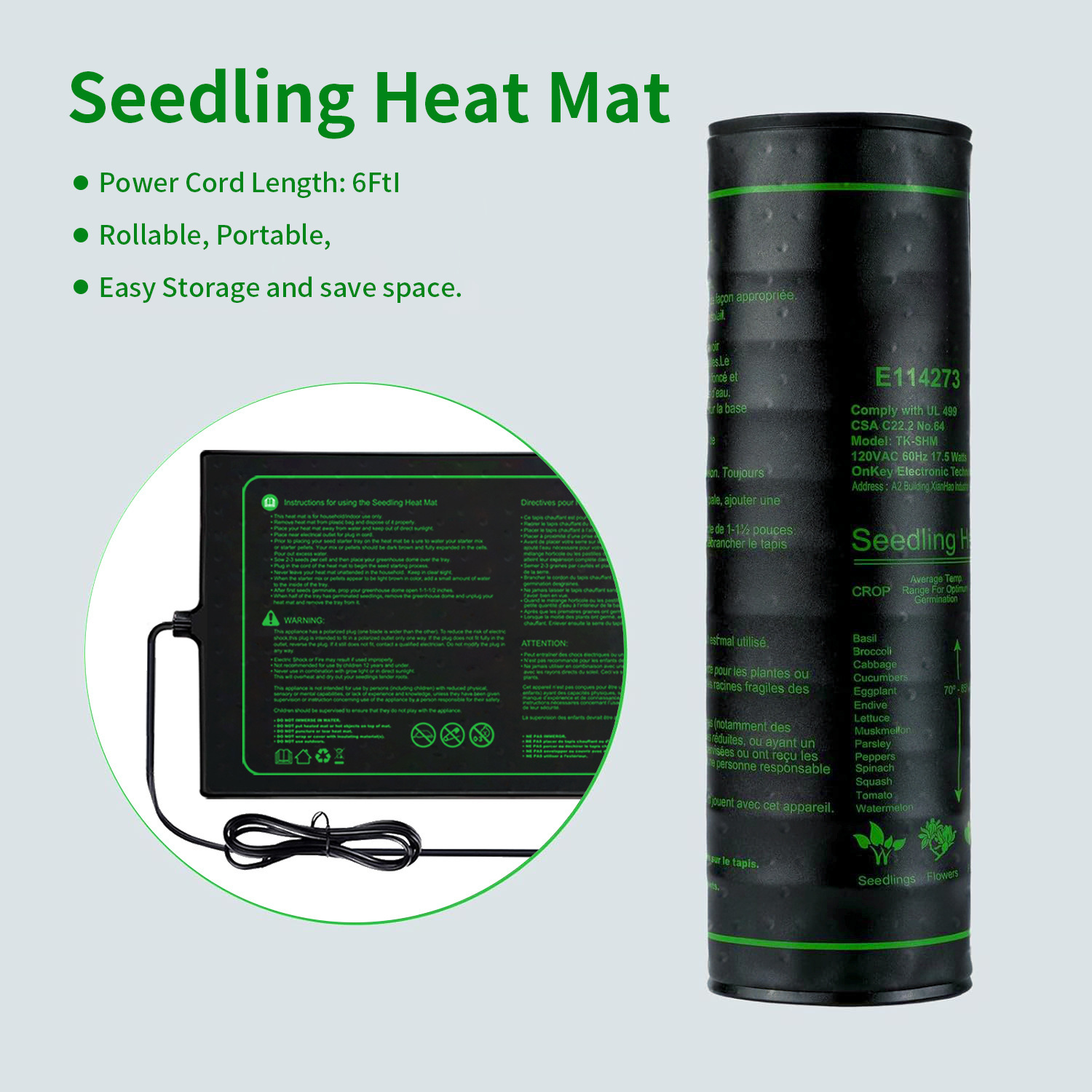 Two-pack 20x10Inch Seedling He - Seedling Heat Pad review and price