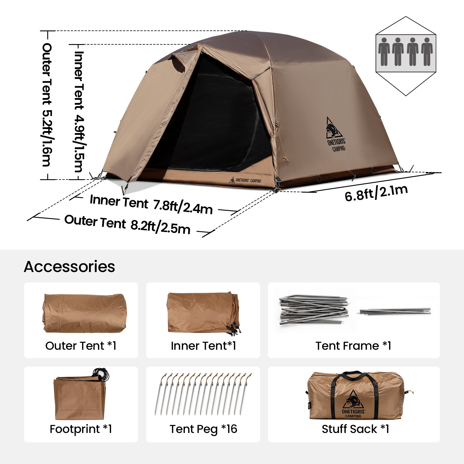OneTigris JOVIAN Camping Tent  - Grow Tent 4X4 review and price