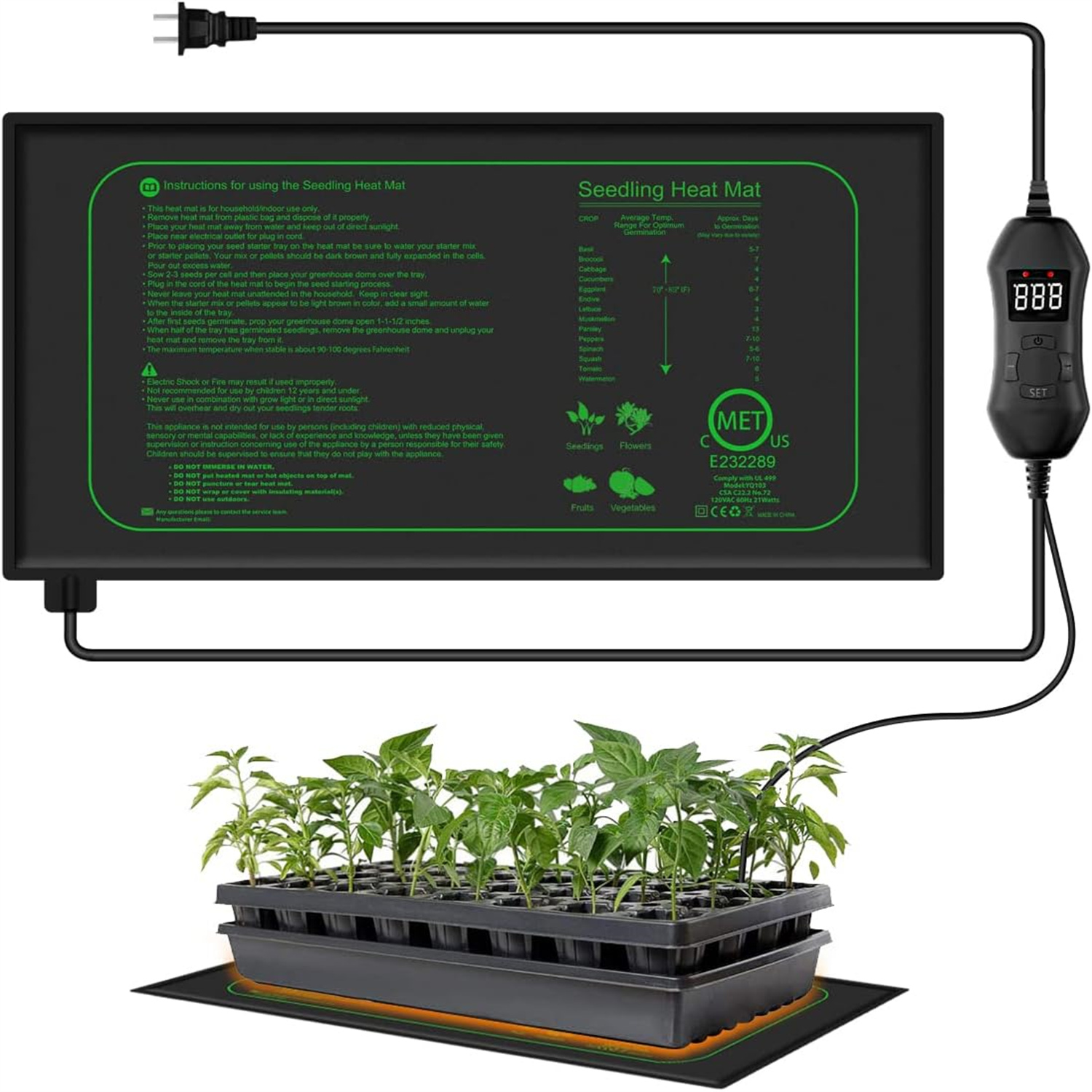 Seedling Heat Mat With Digital - Seedling Heat Pad review and price