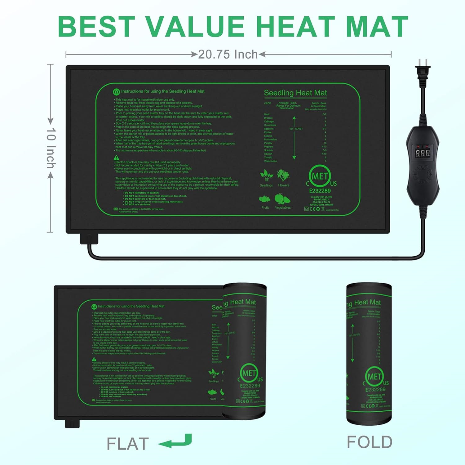 Seedling Heat Mat With Digital - Seedling Heat Pad review and price